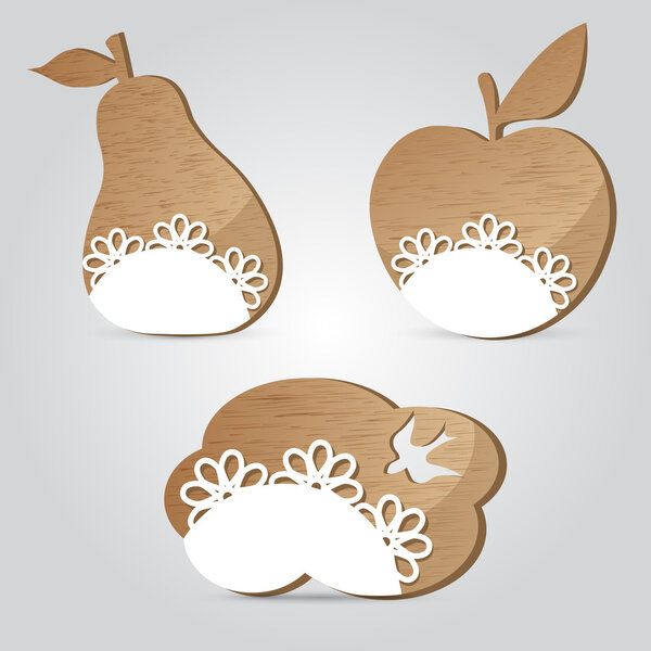 Векторный набор деревянных баннеров
.