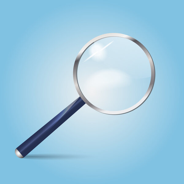 Realistic vector magnifying glass. Vector illustration.
