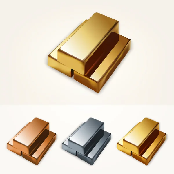 Vector Illustration Gold Bars — Stock Vector