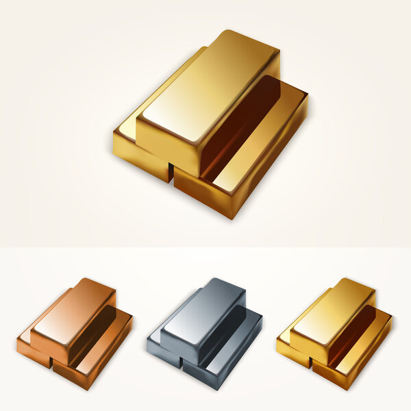 Vector illustration of gold bars.
