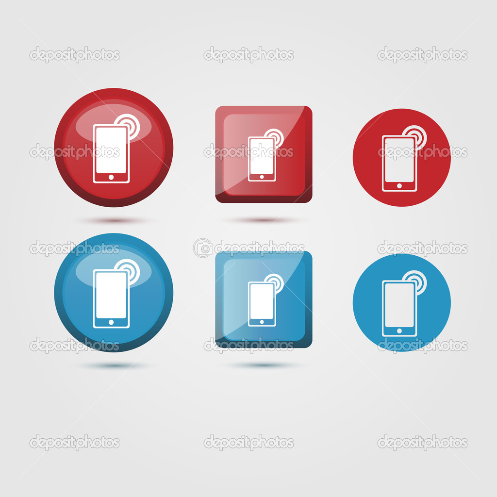 Vector set of mobile phone icons.