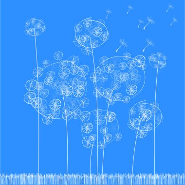 Vector background with dandelion. clipart