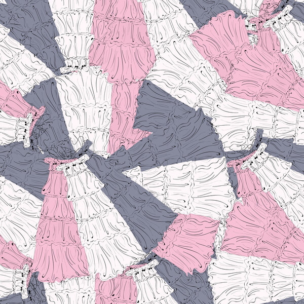 Vector background with dresses.