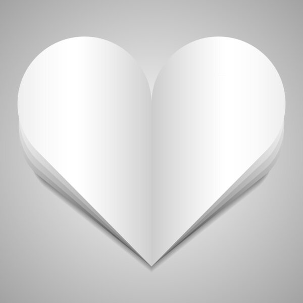 Paper heart. Vector illustration.