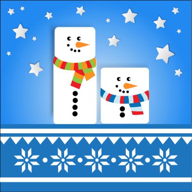 vektör arka plan snowmans ile.