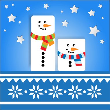 Vector background with snowmans. clipart