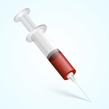 Syringe for a blood test. Vector illustration. clipart