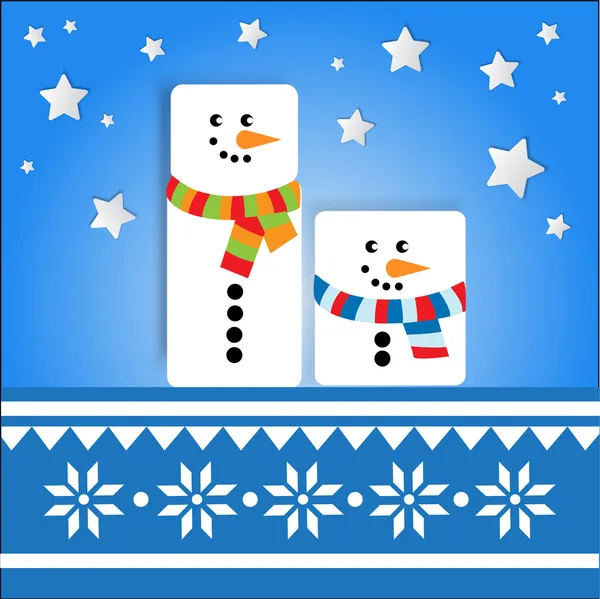 Vector Background Snowmans — Stock Vector