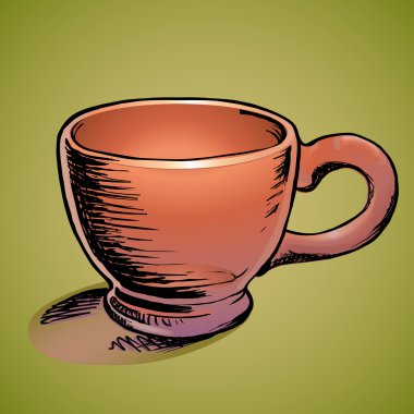 Vector illustration of a brown cup. clipart