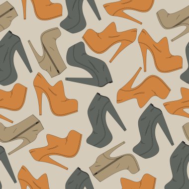 Vector background with different shoes. clipart