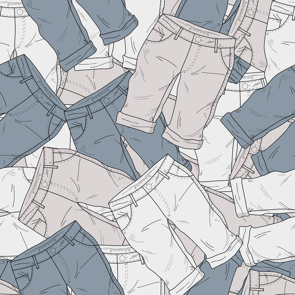 Vector background with different shorts.