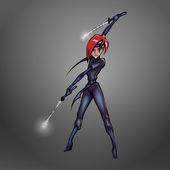 vektorové ilustrace ninja žena.