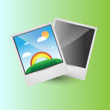 Bright background with photo frames. Abstract illustration clipart