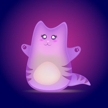 Cute Cartoon Cat Vector