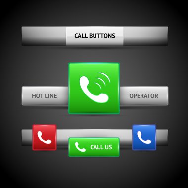 Call buttons for website or app. clipart