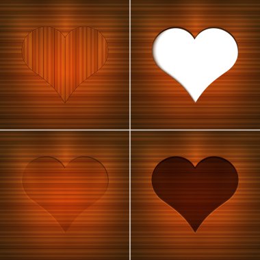 Heart in wood. Vector Background. clipart