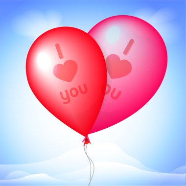 Vector illustration of red balloons. clipart