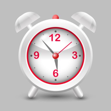 Vector illustration of a red alarm clock. clipart