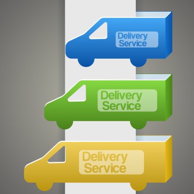 Delivery truck with delivery sign clipart