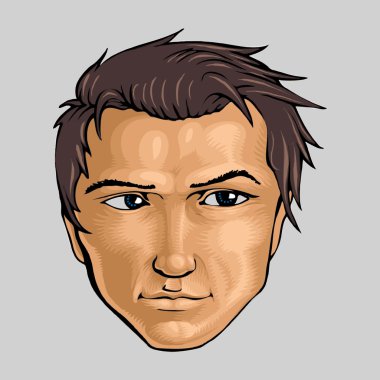 Face of young man. Vector illustration. clipart