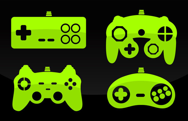 Vector illustration of gamepad joysticks.