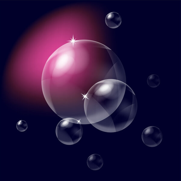 Background with bubbles and light effects