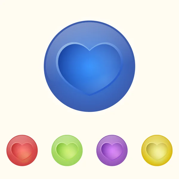 Heart Buttons Vector Illustration — Stock Vector