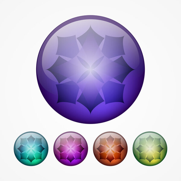 Glossy colorful abstract Christmas buttons