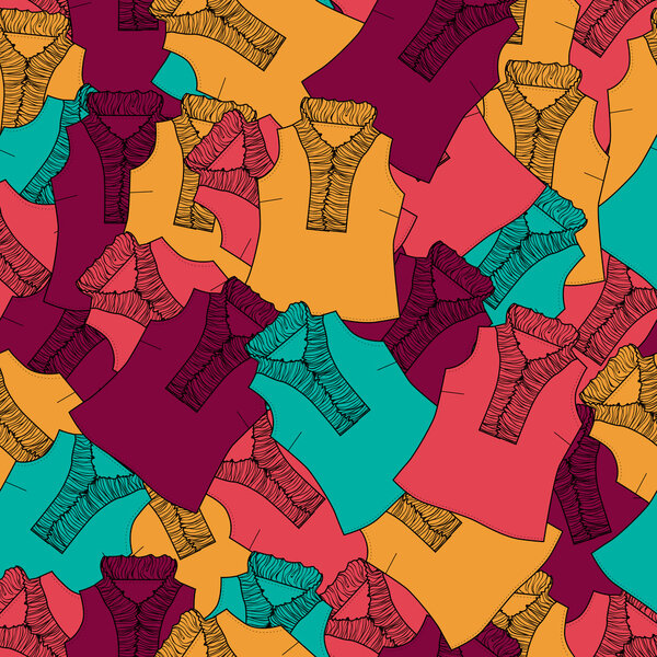 Vector background with blouses