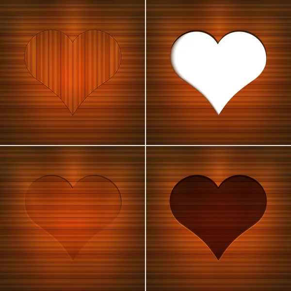 Heart Wood Vector Background — Stock Vector