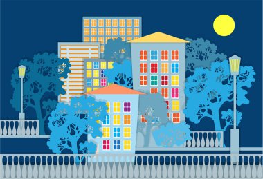 Cute architectural background. Vector illustration. clipart