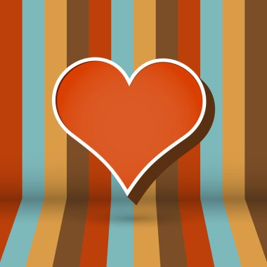 Vector striped background with heart clipart