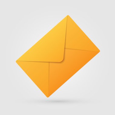 Vector illustration of a yellow envelope. clipart