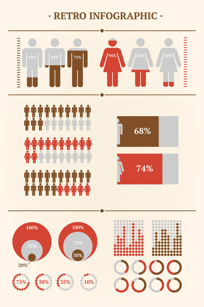 Иллюстрация ретро-инфографика.
.