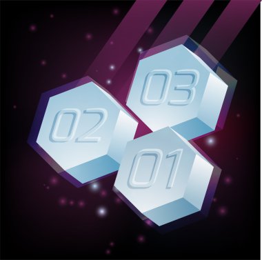 Hexagons with numbers. Vector abstract background. clipart