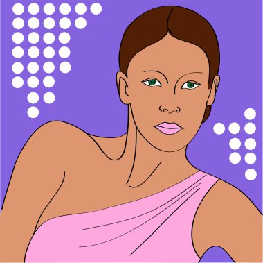 Vector portrait of a girl. clipart