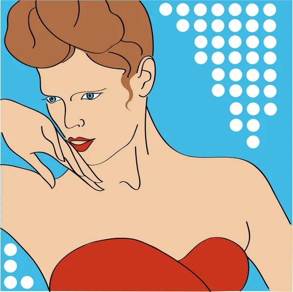 Retrato Vectorial Una Niña — Vector de stock