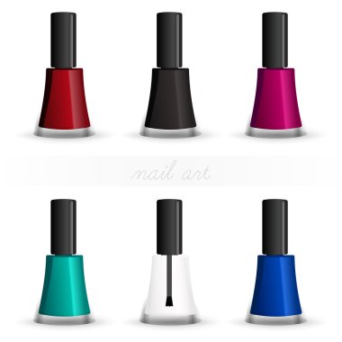 Vector set of color nail polish. clipart
