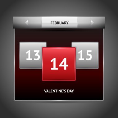 Valentine's day on calendar. clipart