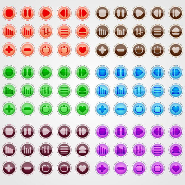 Векторный набор кнопок
.