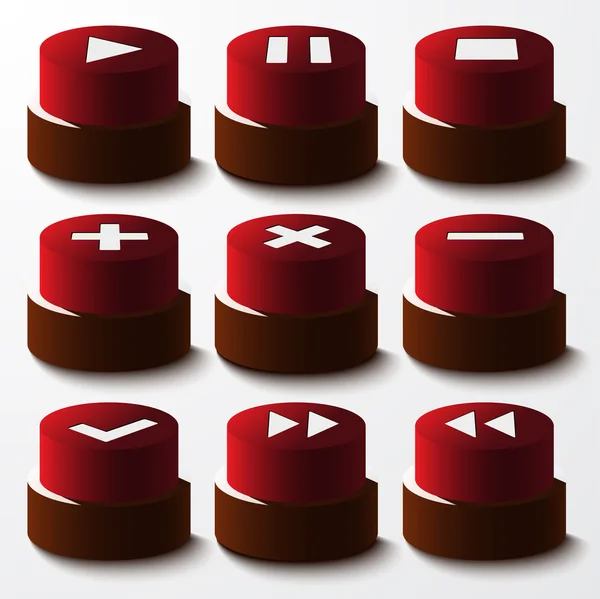 Ensemble Vectoriel Boutons Rouges — Image vectorielle