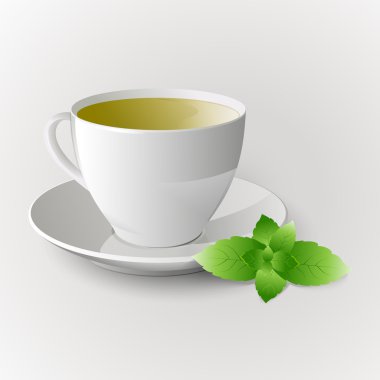 Vector cup of green tea.