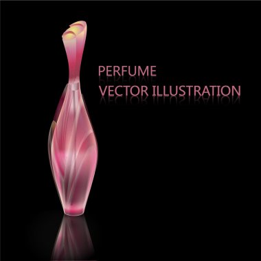 Vector background with perfume pink bottle. clipart