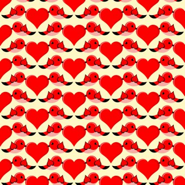 Vector background with bird in love. clipart