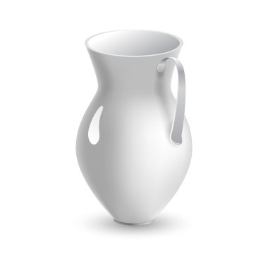 Vector illustration of a white pitcher. clipart