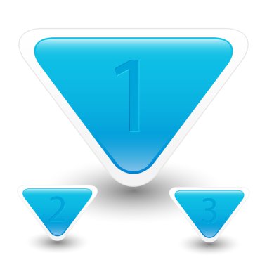 Blue buttons with numbers. clipart