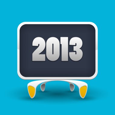 Vector board with number of new year 2013. clipart