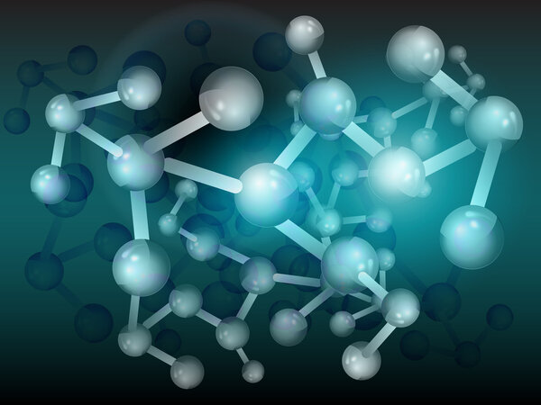 Abstract background with molecules.