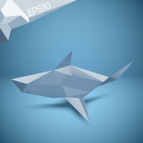 Vector illustration of origami shark.