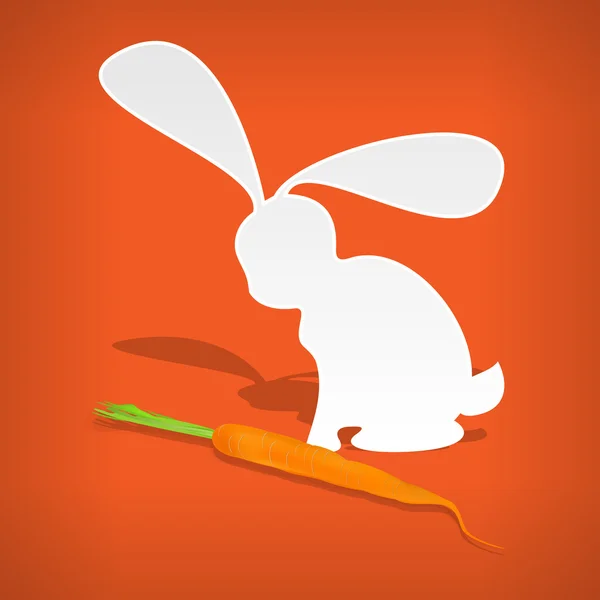 Vector White Rabbit Carrot — Stock Vector
